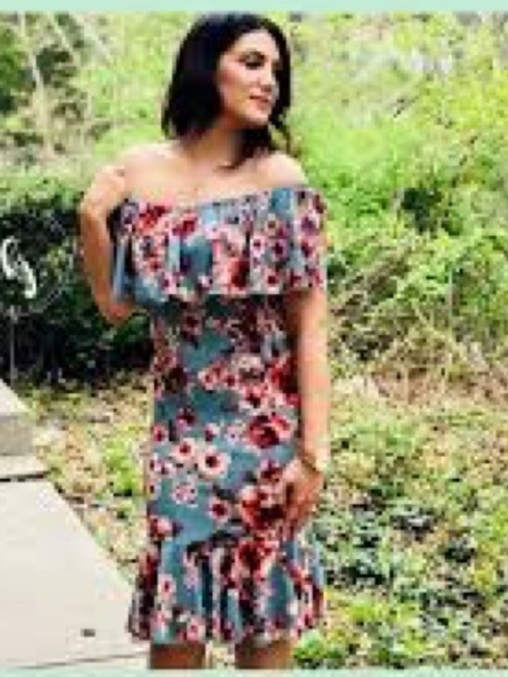LuLaRoe Teal Off-Shoulder Floral Ruffle Midi Dress Size 2X NWT